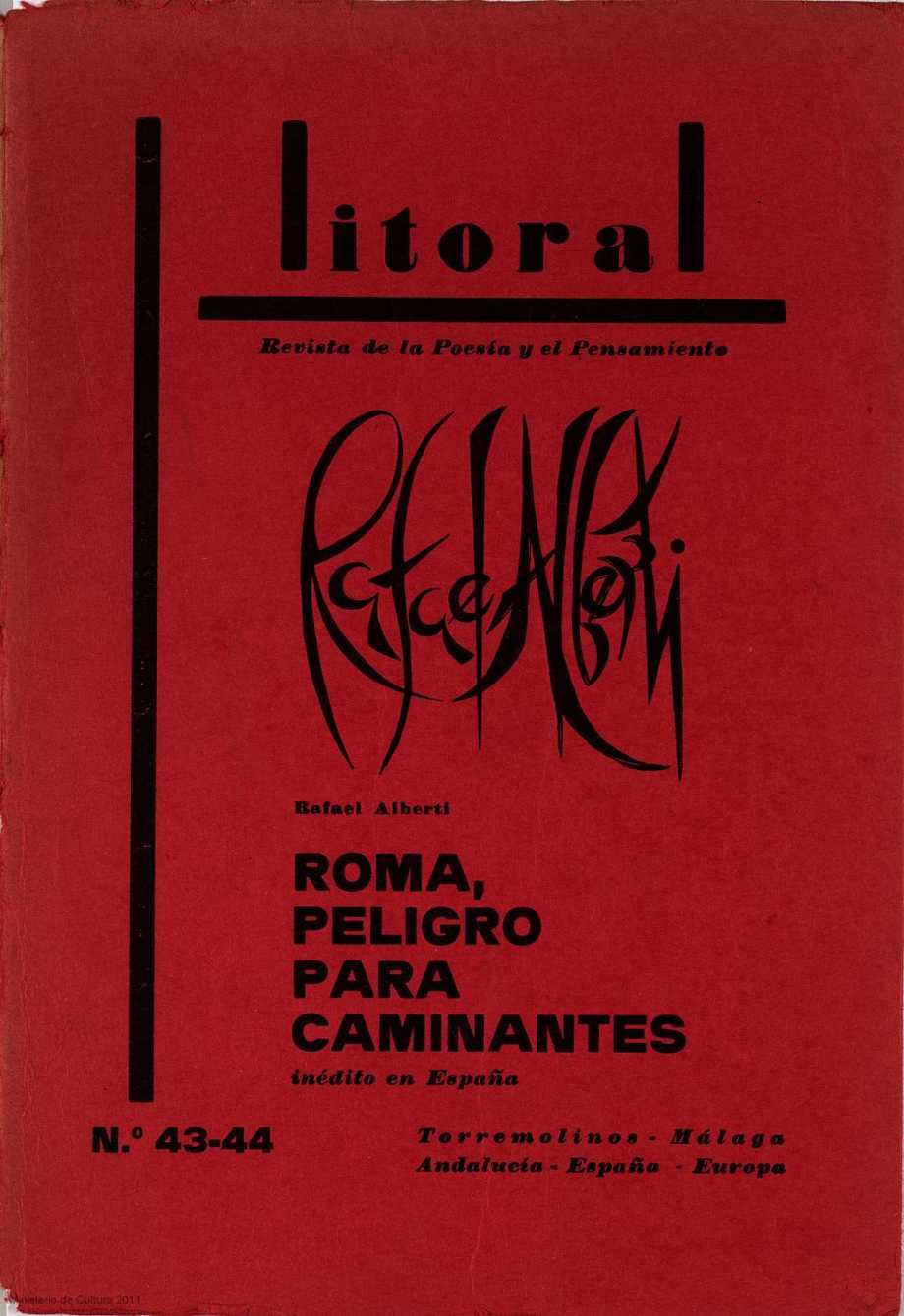 Alberti Roma, peligro para caminantes en la revista Litoral 1974