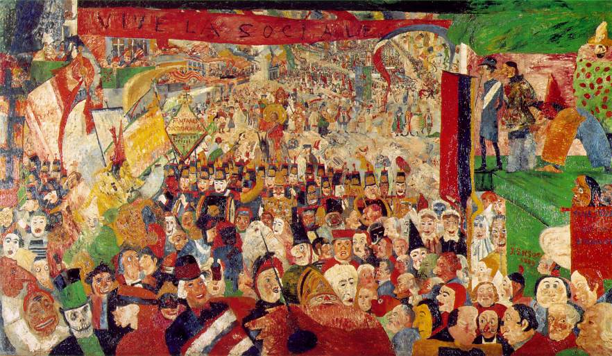 La entrada de Cristo en Bruselas, James Ensor, 1888-89, Musée Royal des Beaux-Arts, Amberes