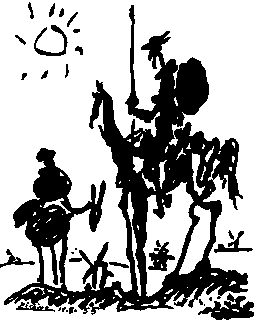 Don Quijote y Sancho por Pablo Picasso (1955)