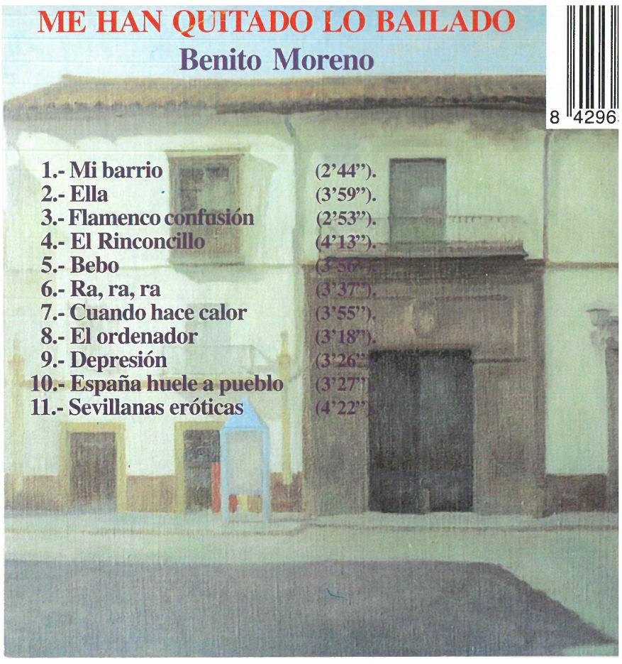 Benito Moreno Me han quitado lo bailado (10) DISQUETERA CARA B CONTRAPORTADA