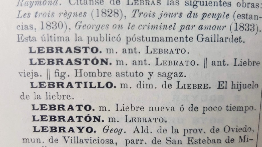 lebrato en el diccionario