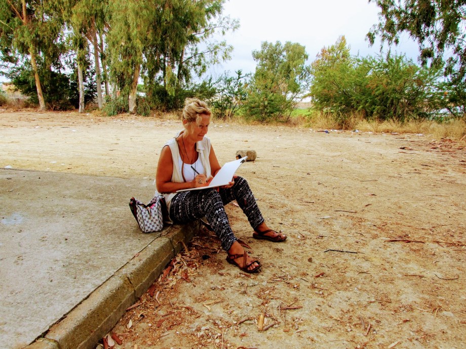 Alicia Domínguez Albarrán acuareleando siempre